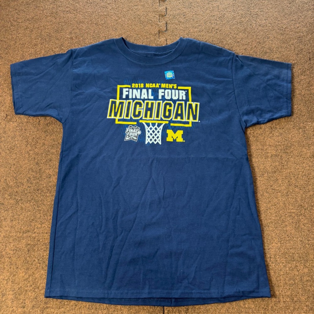 Hanes Michigan Wolverines 2018 NCAA Mens Final Four Navy Blue T-Shirt Youth XL